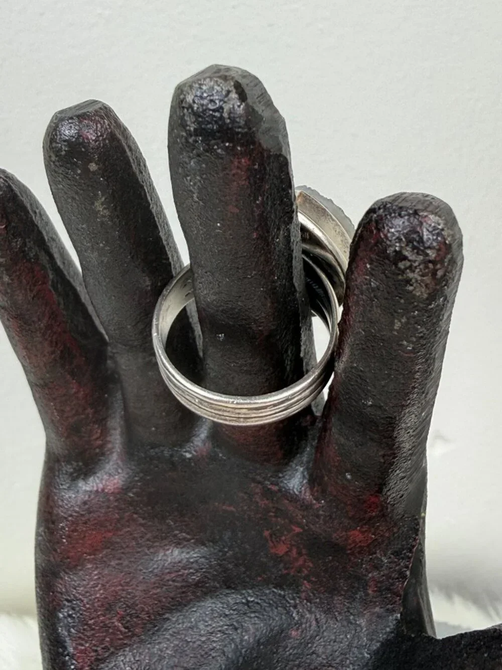 Sterling Silver Druzy Stone Ring Size 12.5 AB China 925